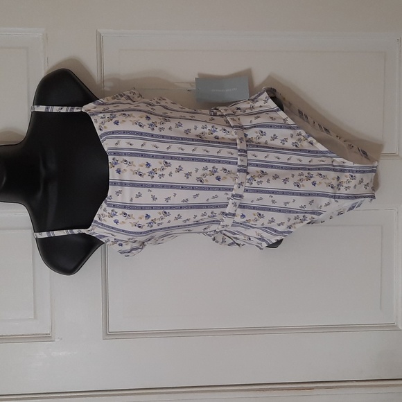 ANTONIO MELANI Other - NWT ANTONIO MELANI BLUE BELTED ABYSS FLORAL/STRIPED ONE PIECE SWIMSUIT SZ L